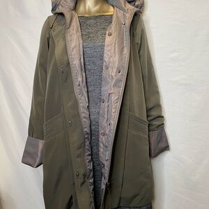 Jones New York Green Utility Jacket with Hood